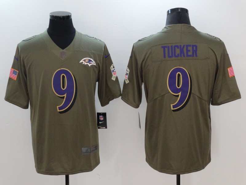 Men's Baltimore Ravens Justin Tucker #9 Brown Jersey